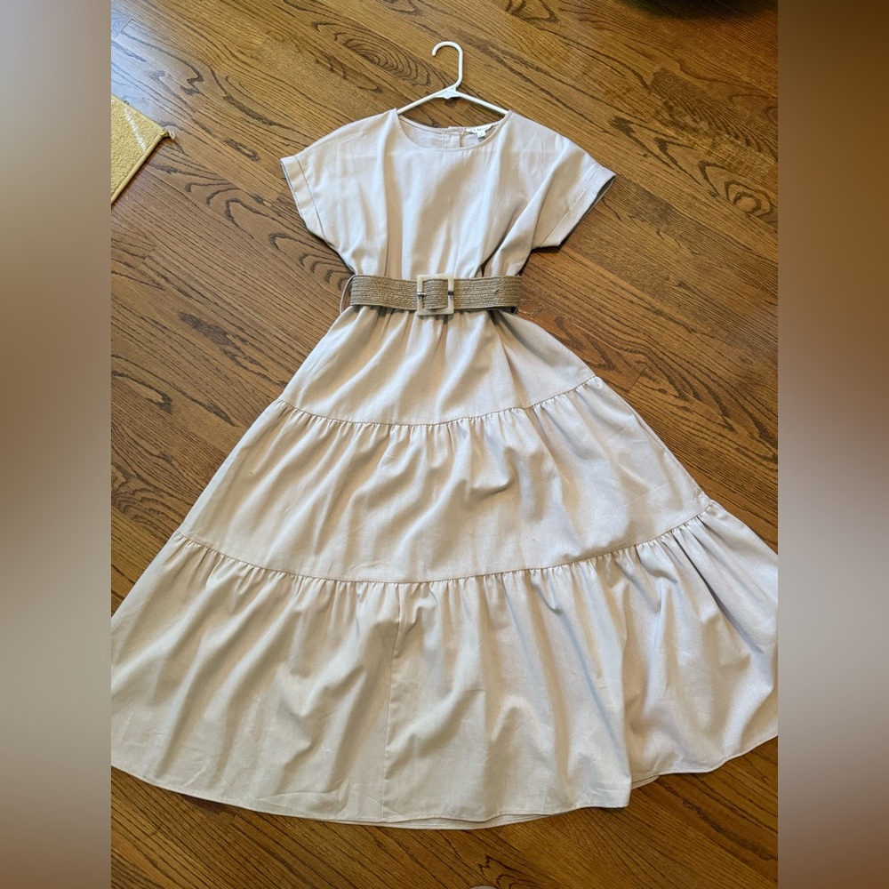 Blu Pepper Taupe Dress with Belt